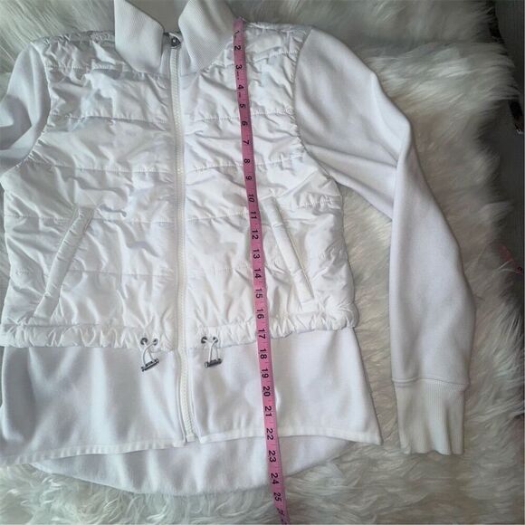 Athleta White Fjord Hybrid Lined Jacket Size S Full Zip Quilted Athletic Sporty - Picture 13 of 14
